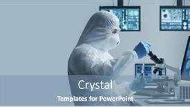  Presentation with hazard - Slides featuring scientist-in-protection-suit background and a seafoam green colored foreground