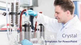  Presentation with research microloan - Presentation with scientist-in-research-lab-analyzing background and a  colored foreground