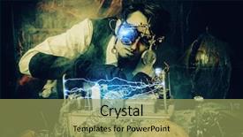  Presentation with halloween fiction - Presentation featuring scientist inventor steampunk works background and a yellow colored foreground