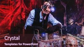  Presentation with halloween fiction - Audience pleasing presentation consisting of inventors - scientist inventor steampunk works backdrop and a wine colored foreground