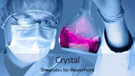  Presentation with chemical reaction - Slides having scientist is doing his chemical background and a light blue colored foreground