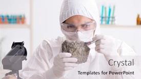  Presentation with lab - Slide deck consisting of scientist-looking-and-stone-samples background and a lemonade colored foreground