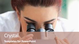  Presentation with canon microscope - Colorful slides enhanced with scientist looking into a microscope backdrop and a coral colored foreground