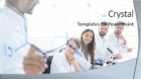  Presentation with academic - PPT theme enhanced with scientist makes a report background and a white colored foreground