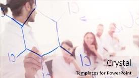  Presentation with academic - PPT theme with scientist makes a report background and a lemonade colored foreground