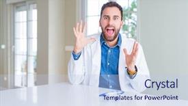  Presentation with mad scientist - Theme enhanced with scientist man wearing white robe background and a light blue colored foreground