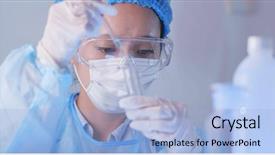  Presentation with tea leaves test tube - Theme having scientist observation about test tube background and a  colored foreground