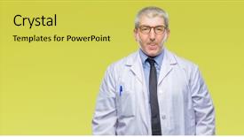  Presentation with scientist - Amazing presentation design having scientist professional man wearing white backdrop and a yellow colored foreground