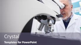  Presentation with coronavirus - Colorful slides enhanced with scientist-using-microscope backdrop and a gray colored foreground