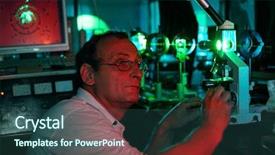  Presentation with laser beams - Theme enhanced with scientist with glass demonstrate laser background and a ocean colored foreground