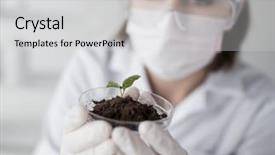  Presentation with soil - Slide set featuring scientist with plant and soil background and a  colored foreground