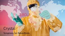  Presentation with hazmat - Beautiful presentation featuring scientist with protective yellow hazmat backdrop and a gold colored foreground