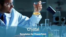  Presentation with scientist - Slide set featuring scientist working in a laboratory background and a teal colored foreground