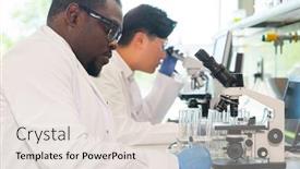  Presentation with doctors day - Colorful slide deck enhanced with scientist-working-in-lab-doctors backdrop and a lemonade colored foreground