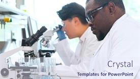  Presentation with doctors day - Amazing presentation theme having scientist-working-in-lab-doctors backdrop and a sky blue colored foreground