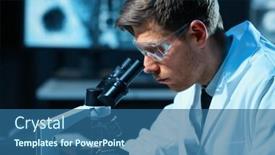  Presentation with lab test - Amazing PPT layouts having scientist-working-in-modern-lab backdrop and a ocean colored foreground