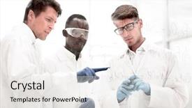  Presentation with chemical - Amazing presentation having virology - group of scientists discussing chemical backdrop and a white colored foreground