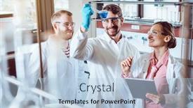  Presentation with lab - Amazing theme having scientists-doing-science backdrop and a light blue colored foreground