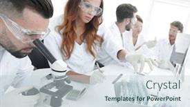  Presentation with lab test - Slides with scientists examining in the lab with test tubes background and a lemonade colored foreground