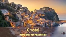  Presentation with mediterranean - PPT theme featuring scilla-italy-on-the-mediterranean background and a tawny brown colored foreground