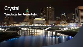  Presentation with columbus - Colorful theme enhanced with scioto river after completion backdrop and a  colored foreground