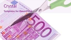  Presentation with taxes - Presentation theme enhanced with scissors a piece icon tax background and a pink colored foreground