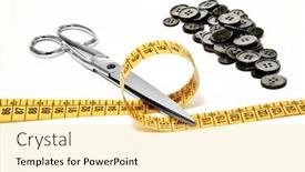  Presentation with flag buttons - Presentation theme featuring scissors-buttons-and-meters background and a blonde colored foreground