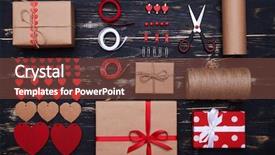  Presentation with labels - Audience pleasing presentation theme consisting of scissors labels and other things backdrop and a tawny brown colored foreground