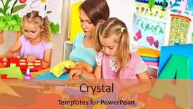  Presentation with paper cutting - Colorful slides enhanced with scissors paper in preschool backdrop and a coral colored foreground