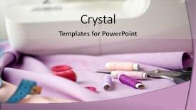  Presentation with tailoring - Slide set enhanced with scissors spools of thread background and a lemonade colored foreground