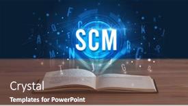  Presentation with digital book - Audience pleasing slide deck consisting of scm-inscription-coming-out backdrop and a tawny brown colored foreground