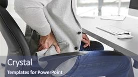  Presentation with kidneys pain or lower back - Audience pleasing slide set consisting of scoliosis - man with back pain backdrop and a ocean colored foreground