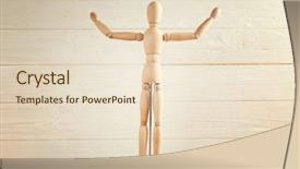  Presentation with mannequin - Beautiful PPT layouts featuring scoliosis - wooden mannequin with raised hands backdrop and a lemonade colored foreground