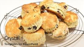  Presentation with tea cake - Beautiful PPT theme featuring scones - similar to american biscuits backdrop and a  colored foreground