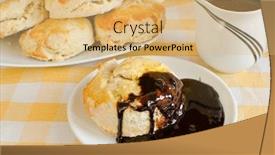  Presentation with chocolate - Beautiful PPT layouts featuring scones-with-chocolate-gravy backdrop and a coral colored foreground