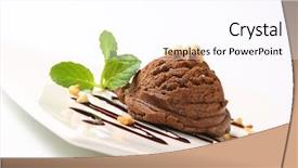  Presentation with chocolate nuts - Presentation design consisting of scoop of chocolate ice cram with nuts and topping background and a pink colored foreground