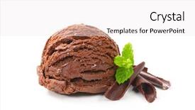  Presentation with chocolate ice cream - Presentation design having scoop of chocolate ice cream background and a white colored foreground