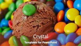  Presentation with chocolate ice cream - Beautiful slide set featuring scoop-of-chocolate-ice-cream backdrop and a  colored foreground