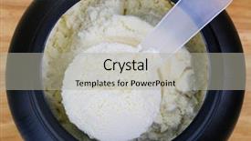  Presentation with whey protein - PPT theme enhanced with scoop of fine whey protein background and a light gray colored foreground