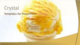  Presentation with ice cream - Presentation theme enhanced with scoop-of-fruit-ice-cream background and a cream colored foreground
