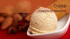  Presentation with gingerbread - Colorful PPT theme enhanced with scoop of gingerbread ice cream with bisquit and spices backdrop and a red colored foreground