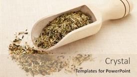  Presentation with green tea - Audience pleasing slides consisting of scoop-of-green-tea backdrop and a  colored foreground