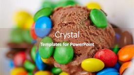  Presentation with chocolate ice cream - Audience pleasing slide deck consisting of scoop-of-homemade-chocolate-ice backdrop and a red colored foreground