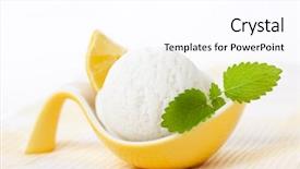  Presentation with ice cream - Audience pleasing slides consisting of sorbet - scoop of lemon ice cream backdrop and a pink colored foreground