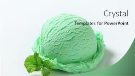  Presentation with light green - PPT theme having scoop of light green ice cream background and a sky blue colored foreground