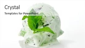  Presentation with chocolate ice cream - Beautiful PPT theme featuring scoop of pistachio or mint backdrop and a white colored foreground