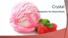  Presentation with ice cream - Cool new presentation design with scoop of raspberry ice cream backdrop and a white colored foreground