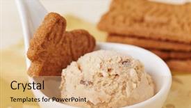  Presentation with ice cream - Audience pleasing slide set consisting of scoop of speculoos ice cream backdrop and a coral colored foreground