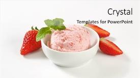  Presentation with strawberry ice cream - Audience pleasing slide deck consisting of scoop of strawberry ice cream backdrop and a  colored foreground