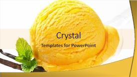  Presentation with ice cream - Presentation design having scoop of vanilla ice cream background and a yellow colored foreground